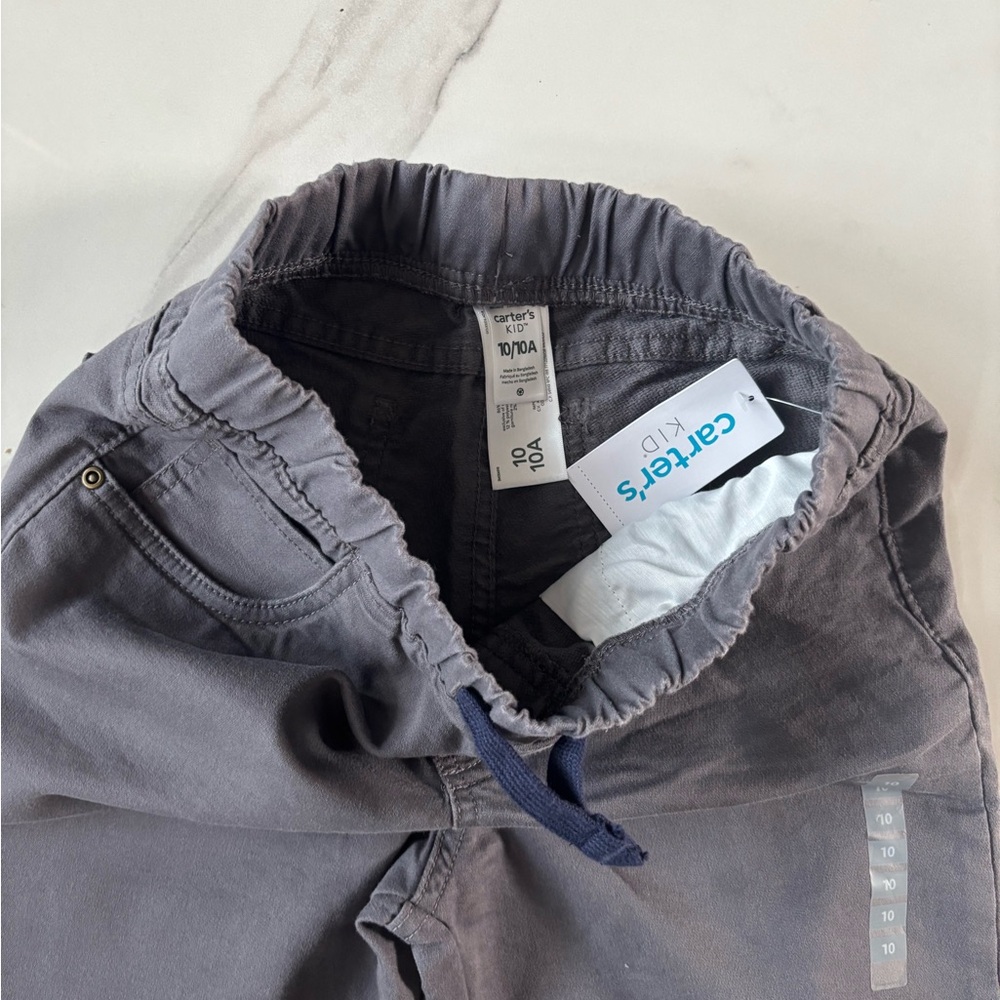 Carter's Charcoal Elastic-Waist Kids Pants - Picture 5 of 7